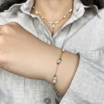 سرویس طلا زنانه مروارید شل کد 1101