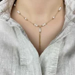 سرویس طلا زنانه مروارید شل کد 1101