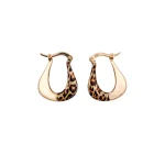 گوشواره حلقه ای طلا زنانه طرح پلنگی مدل قطره کد 3105