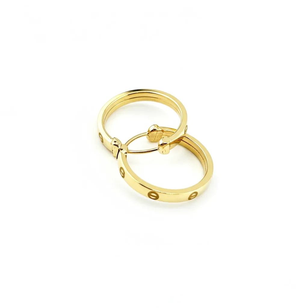 گوشواره حلقه ای طلا زنانه طرح کارتیر کد 3114