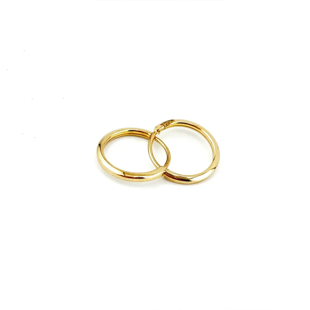گوشواره حلقه ای طلا زنانه ساده کد 3115