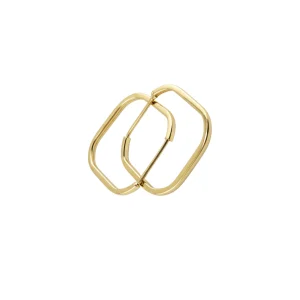 گوشواره حلقه ای طلا زنانه مربع کد 3116