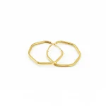 گوشواره حلقه ای طلا زنانه 6 ضلعی کد 3117