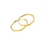 گوشواره حلقه ای طلا زنانه 6 ضلعی کد 3117