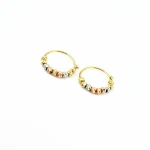 گوشواره حلقه ای طلا زنانه گوی دار کد 3118