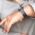 آویز ساعت طلا زنانه طرح قلب تو خالی کد 4112