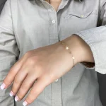 دستبند طلا زنانه زنجیری طرح ستاره کد 5108