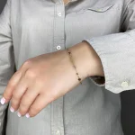 دستبند طلا زنانه زنجیری طرح ستاره کد 5108