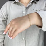 دستبند طلا زنانه زنجیری دو رج کد 5109 - Image 3
