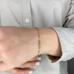 دستبند طلا زنانه زنجیری دو رج کد 5109 - Image 2