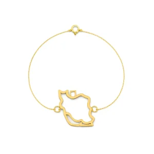 دستبند طلا زنانه طرح ایران کد 5141